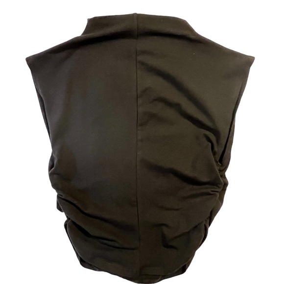 NWOT Reformation Lindy Knit Ruched Crop Top Black Sleeveless Size Medium - Picture 6 of 10